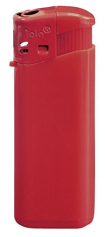 Nola 4 PIEZO lighter red refillable body shiny red, cap rot, pusher red