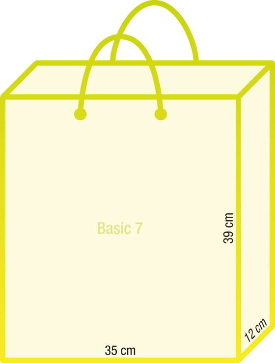 Tragetasche BASIC Sieben 120g Kraftpapier - 35x12x39 cm