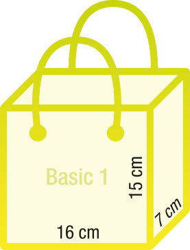 Tragetasche BASIC Eins 120g Kraftpapier - 16x7x15 cm
