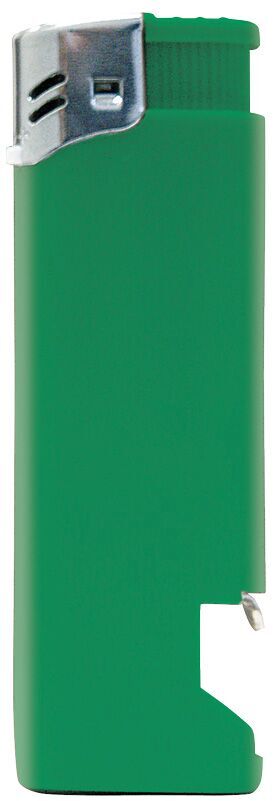 Nola 16 Elektronik Feuerzeug grün nachfüllbar Tank glänzend grün, Kappe chrom Drücker grün