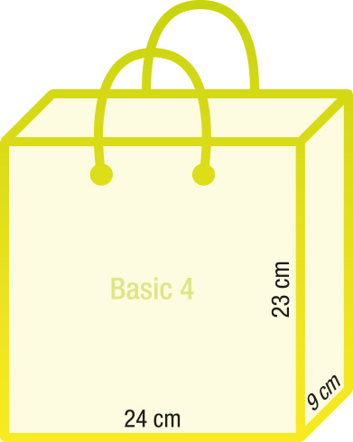 Tragetasche BASIC Vier 120g Kraftpapier - 24x9x23 cm