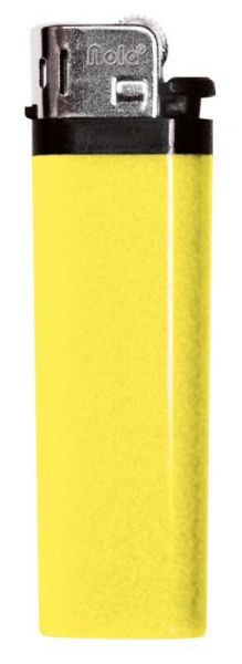 Reibradfeuerzeug gelb Einweg NOLA 7 Tank glänzend gelb, Kappe chrome, Drücker schwarz