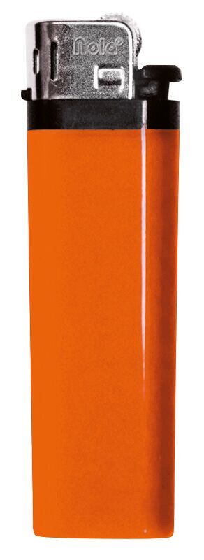 Reibradfeuerzeug orange Einweg NOLA 7 Tank glänz. orange, Kappe chrome, Drücker schwarz
