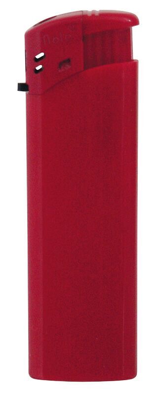Nola 9 Elektronik Feuerzeug rot nachfüllbar Tank glänzend rot, Kappe rot, Drücker rot